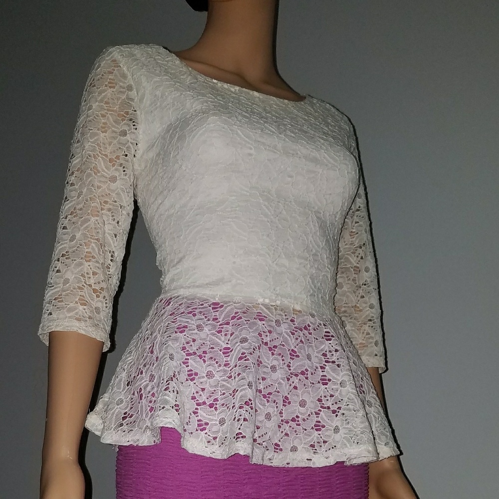 Lace Peplum Top